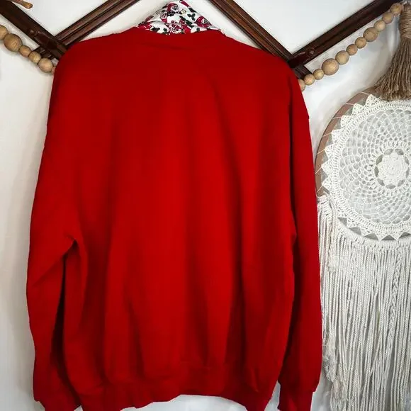 Vintage Nutcracker Puffy Glitter Santa Collared Pullover Sweatshirt - Picture 3 of 5